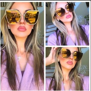Fendi Gold and Black Sunglasses